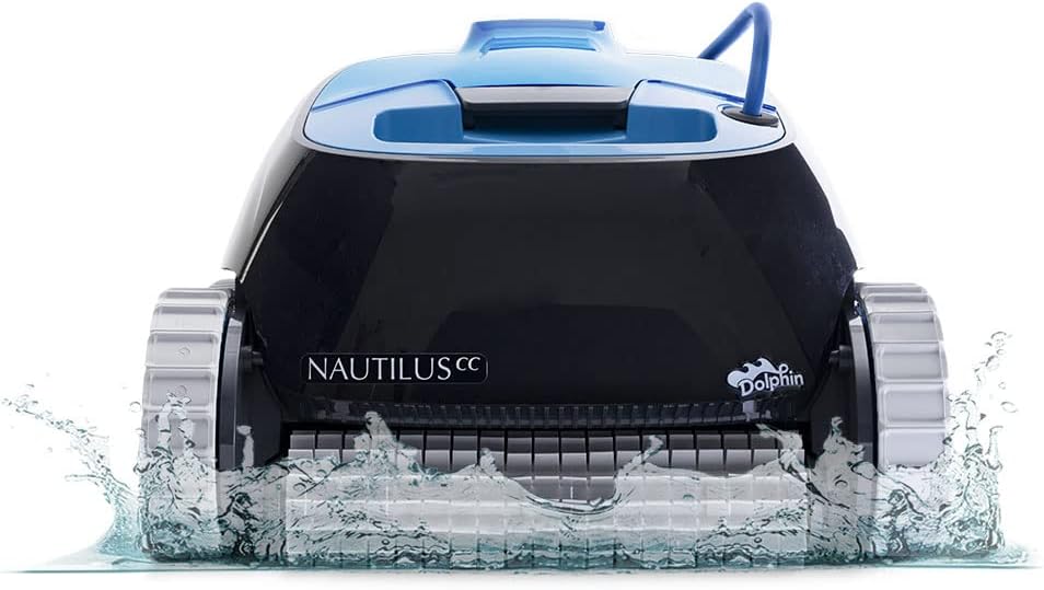 Dolphin Nautilus CC Robotic Pool Vacuum Cleaner — Wall Climbing Capability — Powerful Active Scrubbing Brush — Ideal for Above/In-Ground Pools up to 33 FT in Length