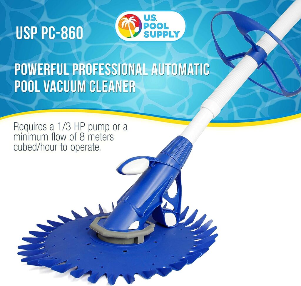 U.S. Pool Supply Professional Automatic Pool Vacuum Cleaner - Powerful Suction that Removes Swimming Pool Debris, Cleans Floors, Walls and Steps